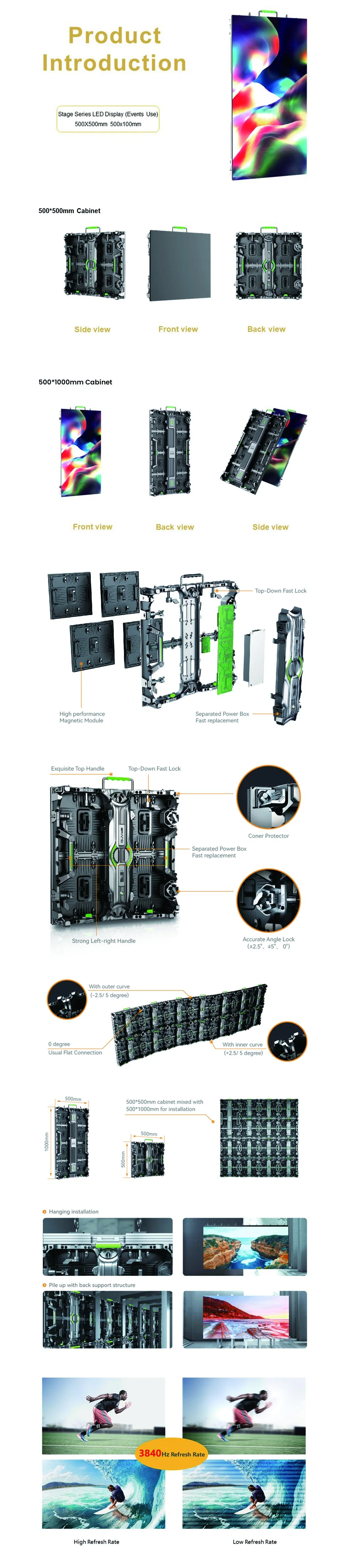 HD Flexible Video LED Wall Screen Stage Rental LED Display Panel