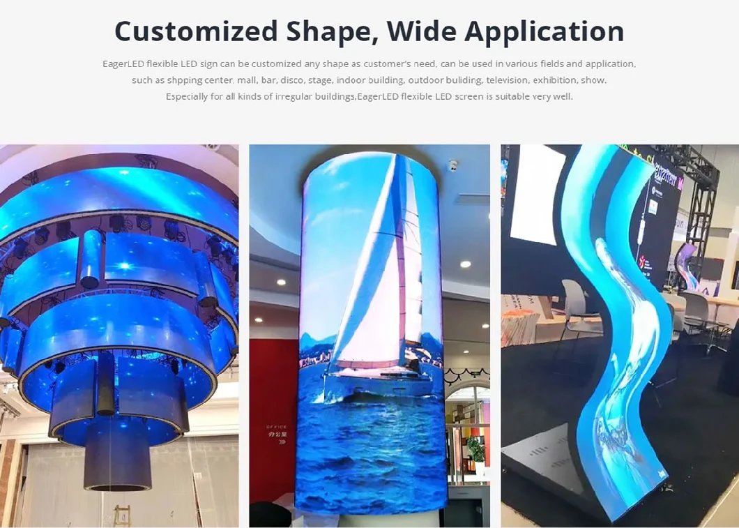 Variable Curved LED Display P1.86 Flexible LED Module Curved LED Display Advertising Sign P2.5 Cylindrical LED Display Screen