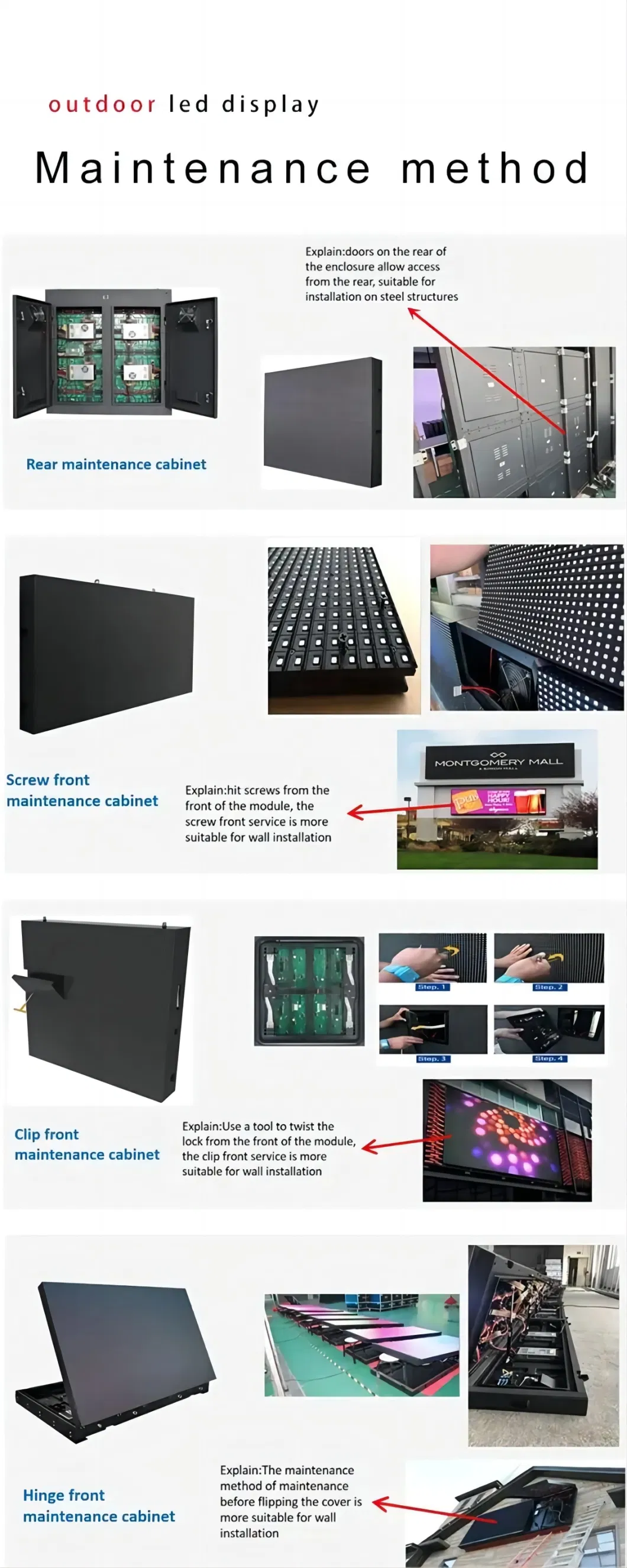 P4 P5 P6 P8 P10 Outdoor Full Color High Brightness High Refresh Fixed Iron Cabinet Waterproof 3D Film Advertising LED Street Video Display Screen Panel