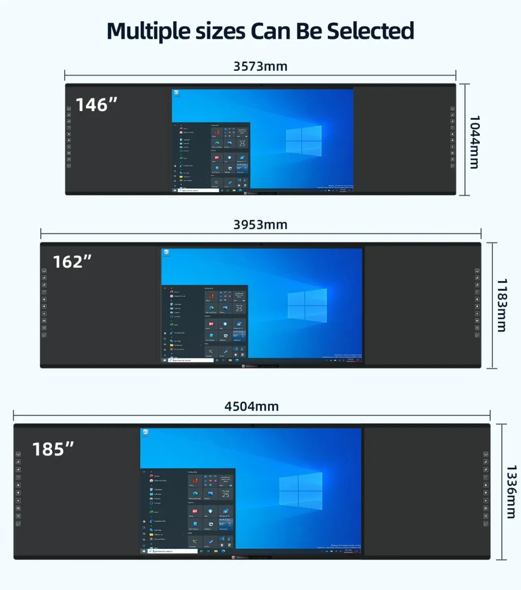146 162 185 Inch Education School LED Interactive Smartboard Touch Screen Recordable Blackboard Teaching Team Communication Professional Knowledge Sharing