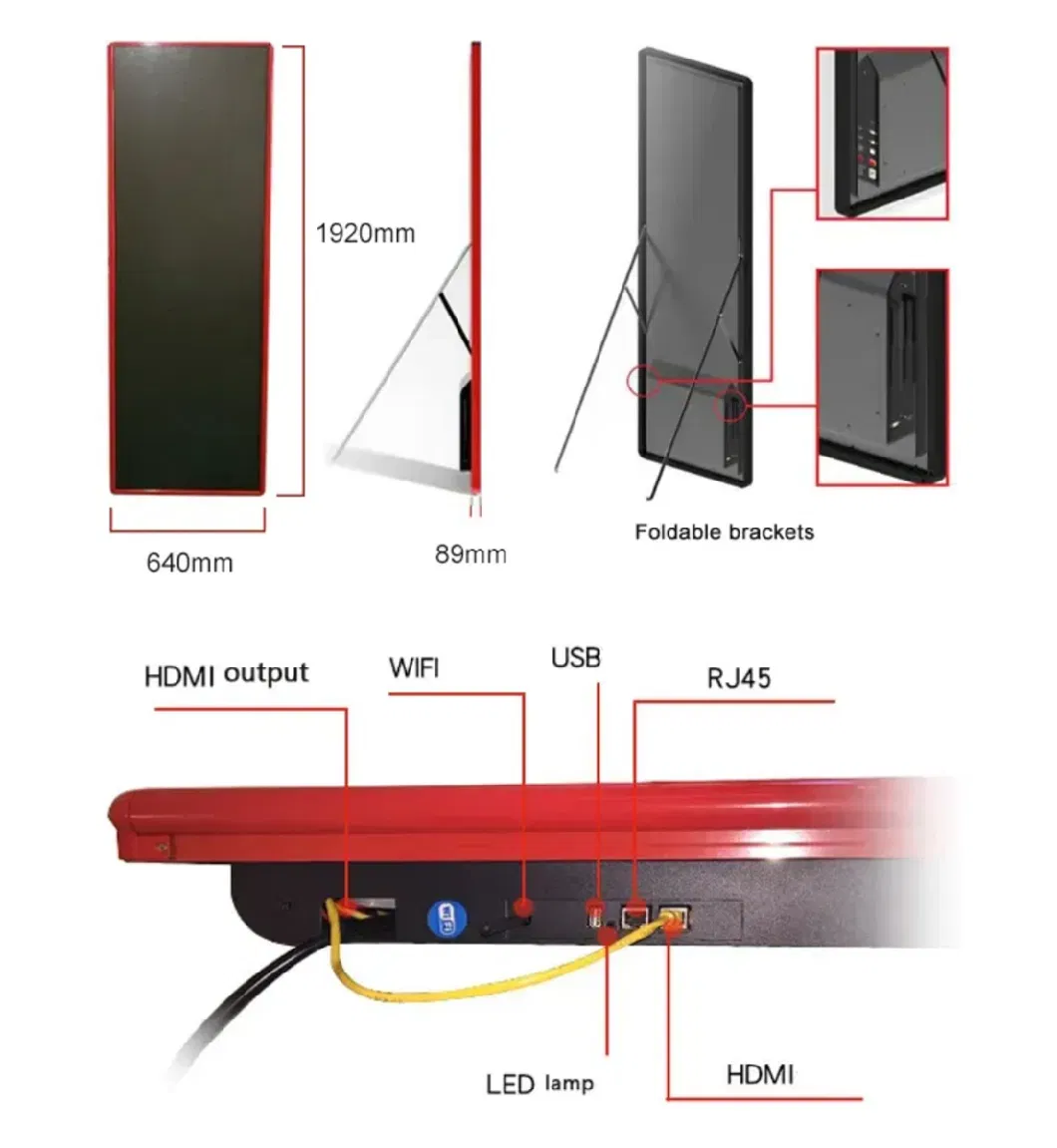 P2 P2.5 Indoor Video Panel Mirror Billboard Customized LED Screen Display Sign Poster