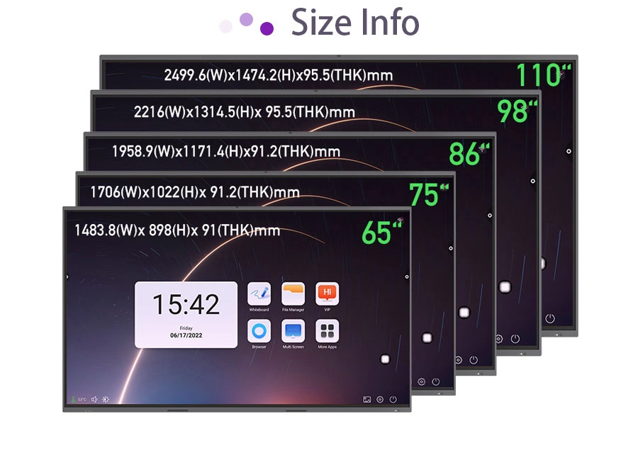 Conference Display Android 11 40 Point Infrared 4K LED Touch Screen Monitor Interactive Electronic Board