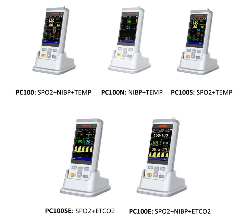 Portable Tabletop Digital OEM/ODM ICU Vital Sign Monitor for SpO2 + CO2