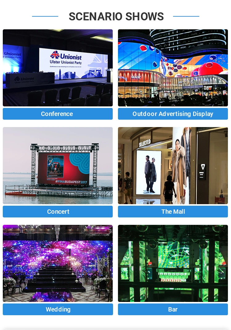 500X500mm Indoor Outdoor Giant Stage Background LED Video Wall P2.6 P2.9 P3.91 P5 Seamless Splicing Rental LED Display Screen