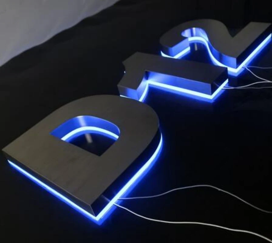 Exterior Back Lit Aluminum LED Metal Halo Lit Channel Letters Sign