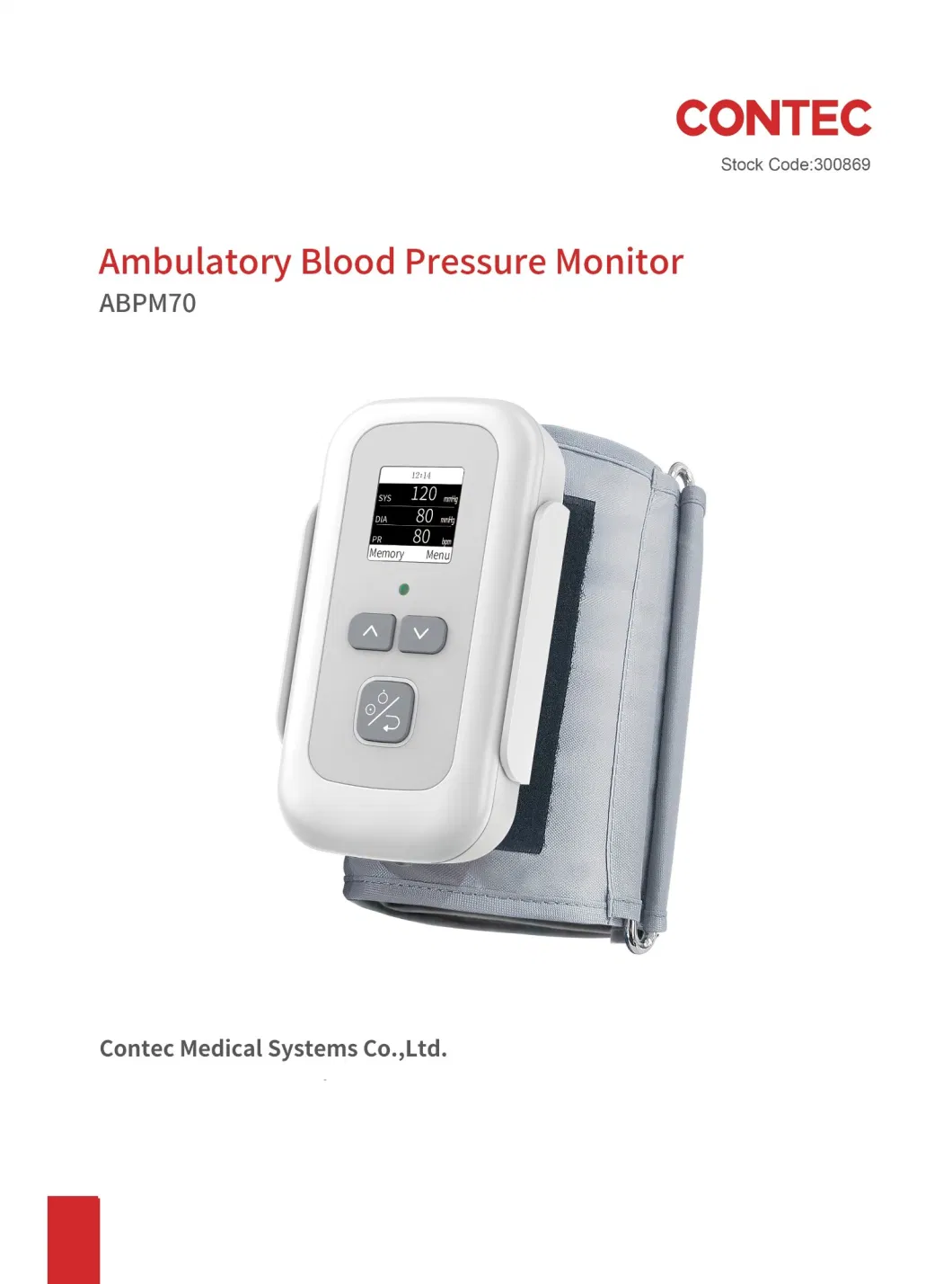 Contec Abpm70 Portable Sphygmomanometer 24 Hours Ambulatory Meter Wrist Blood Pressure Monitor