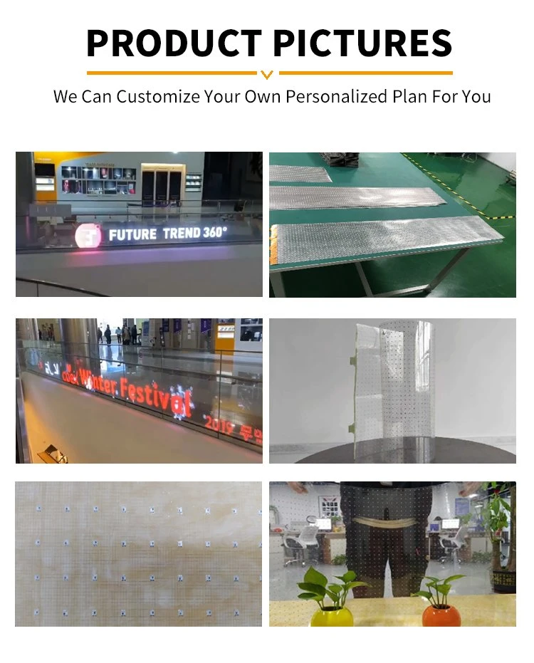 High Transparency Glass Window Custom Flexible LED Transparent Film Screen