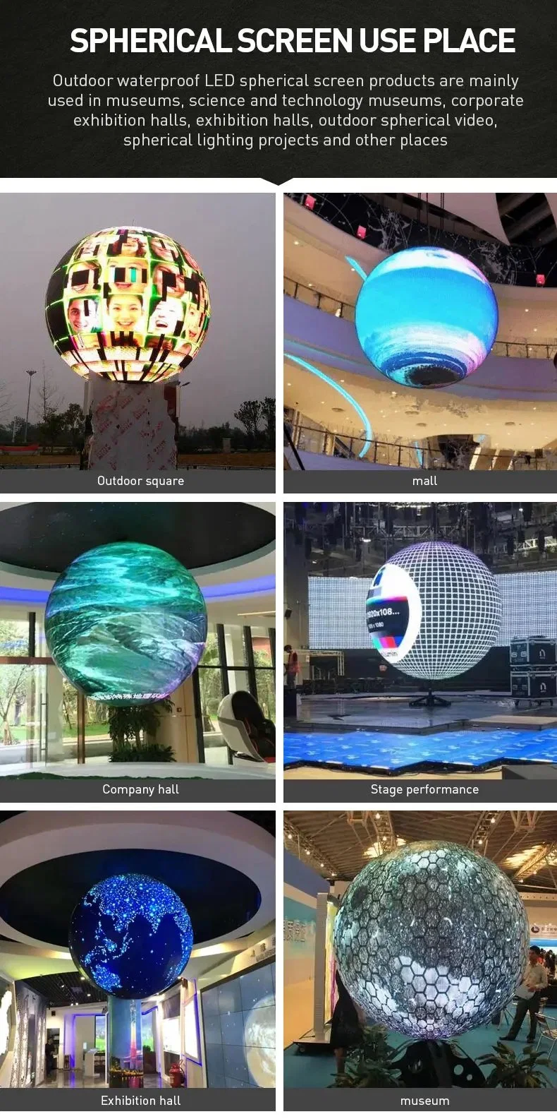 Home Rental P4 Round LED Sphere Video Display Planetarium Flexible Spherical Screen