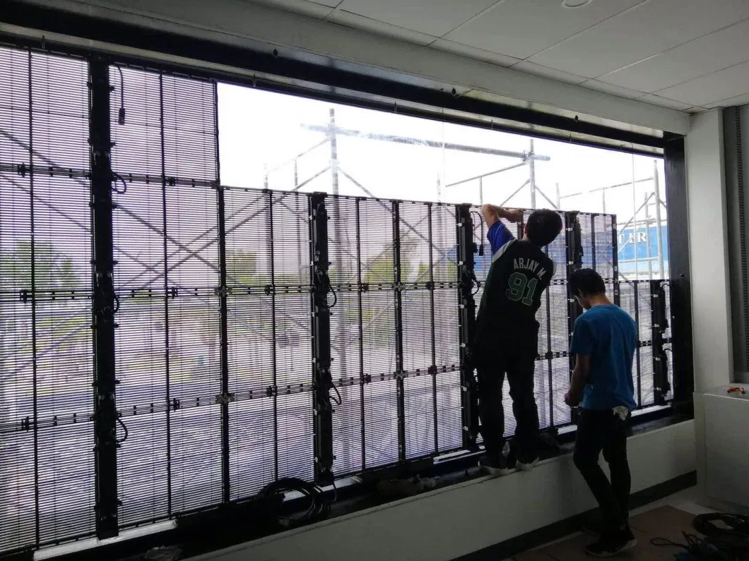 Indoor Outdoor High Definition P3.9 Transparent Window LED Display Screen