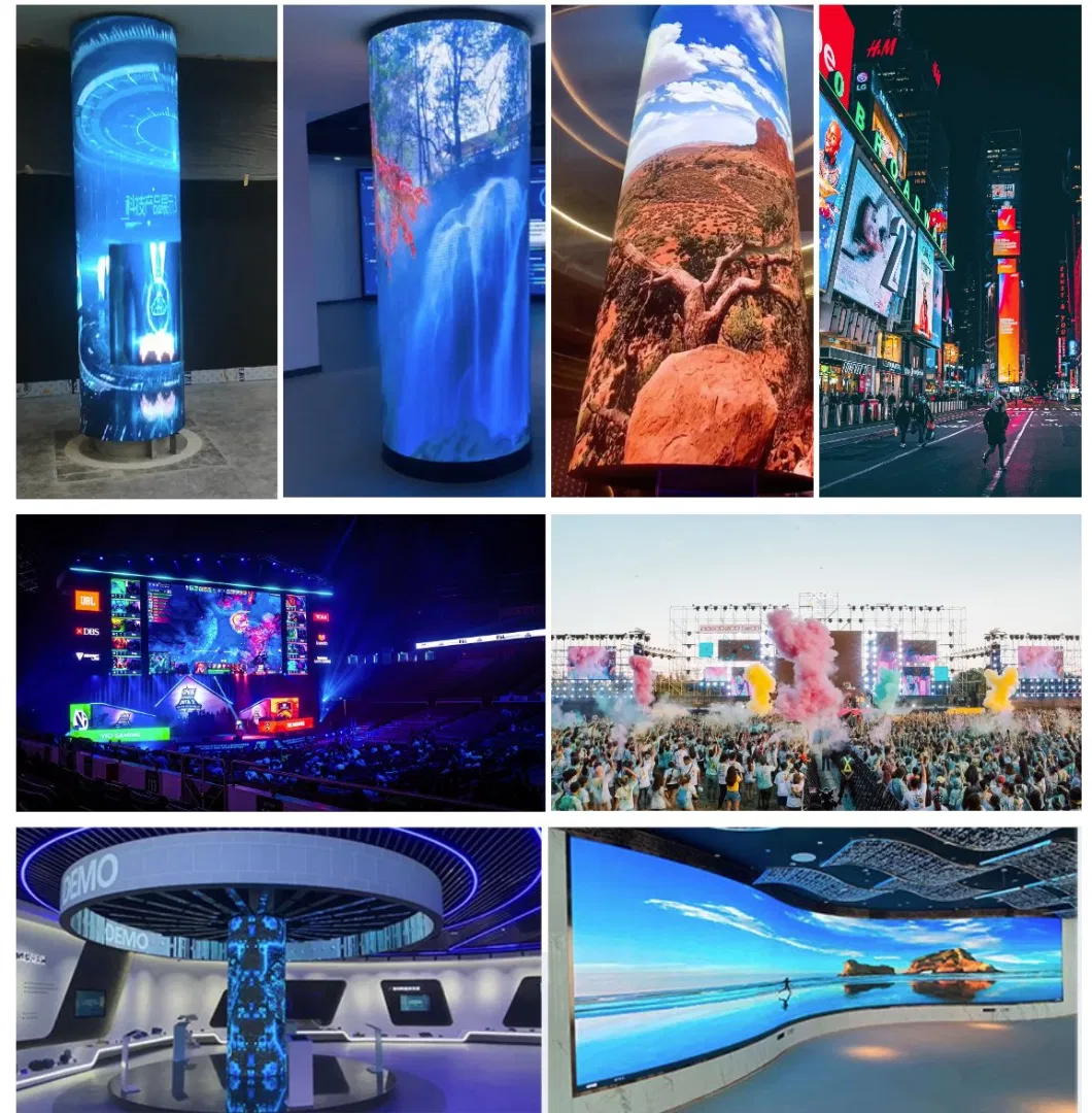 Variable Curved LED Display P1.86 Flexible LED Module Curved LED Display Advertising Sign P2.5 Cylindrical LED Display Screen