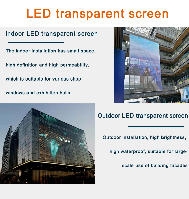 Ultra Thin Indoor Glass Window Transparent LED Flexible Transparent Film Display