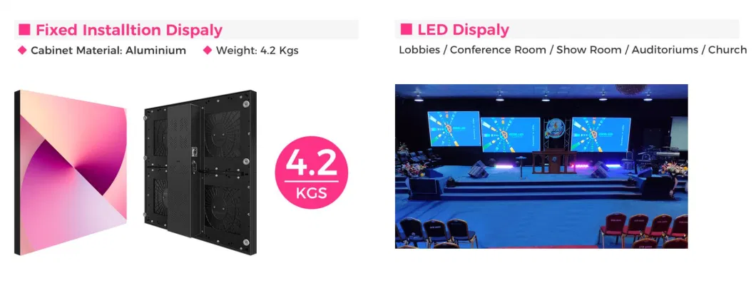 Legida Hot Sale P4 P3 Indoor LED Advertising Screen for Church