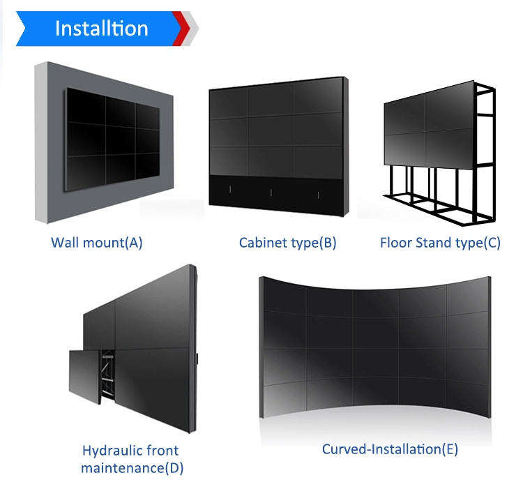 Envision Factory Cheap Price Splicing Videowall Ultra Slim Bezel 0.88 1.8 3.5 mm 2X2 3X3 4X4 46 49 55 65 Inch 4K TV LCD Screen Video Wall Displays LED Backlight