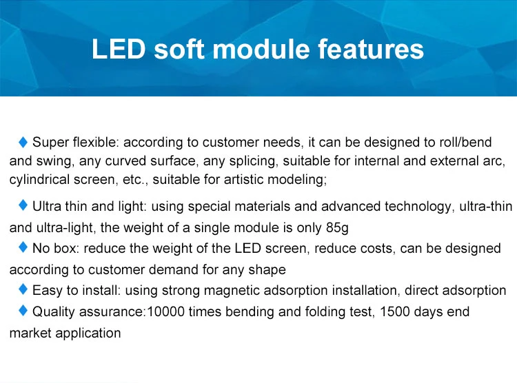 P5 High Definition Flexible Full Color Indoor Fixed Curve LED Display Screen