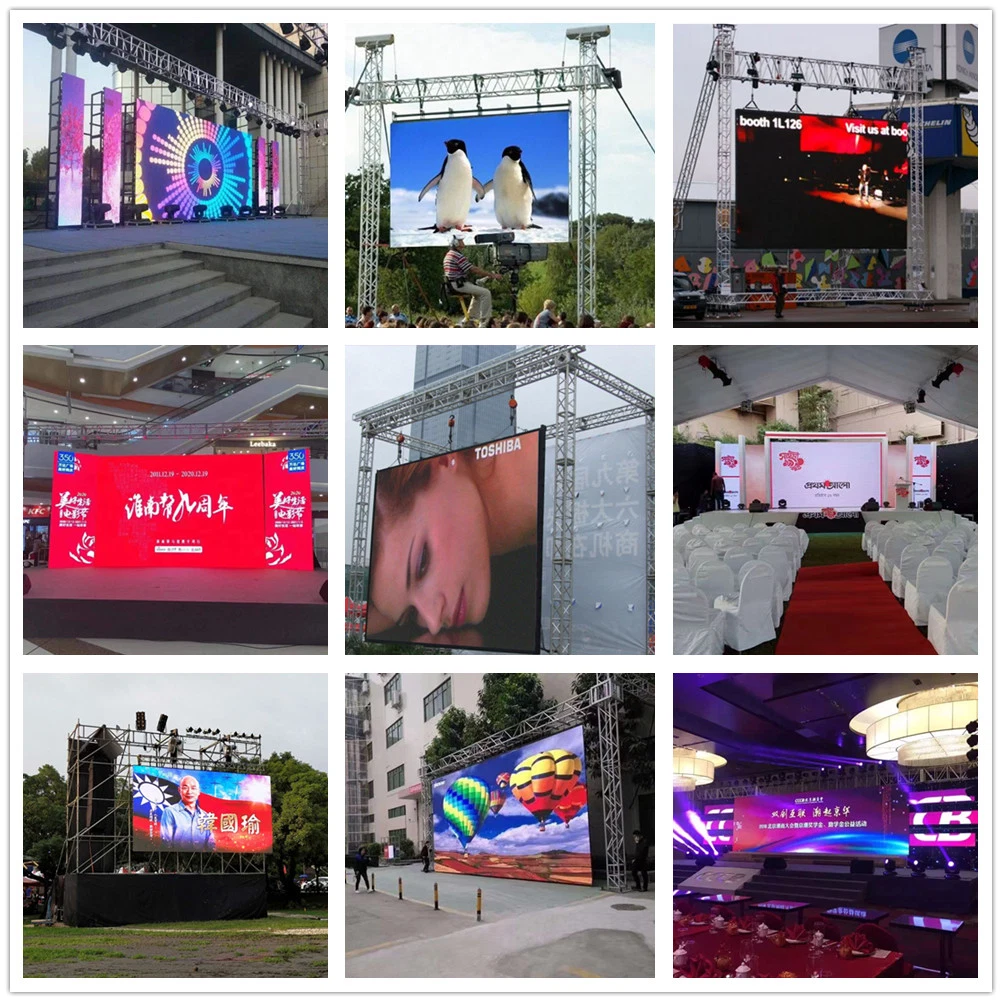 P2.5/P3.076/P4/P5 Indoor Outdoor Aluminum Cabinet Advertising Display Wall Electronic Sign Board Full Color LED Video Screen for Events Rental Purpose