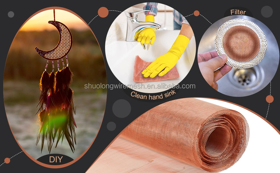 Faraday Cage Red Copper Wire Shielding Fabric Mesh Screen