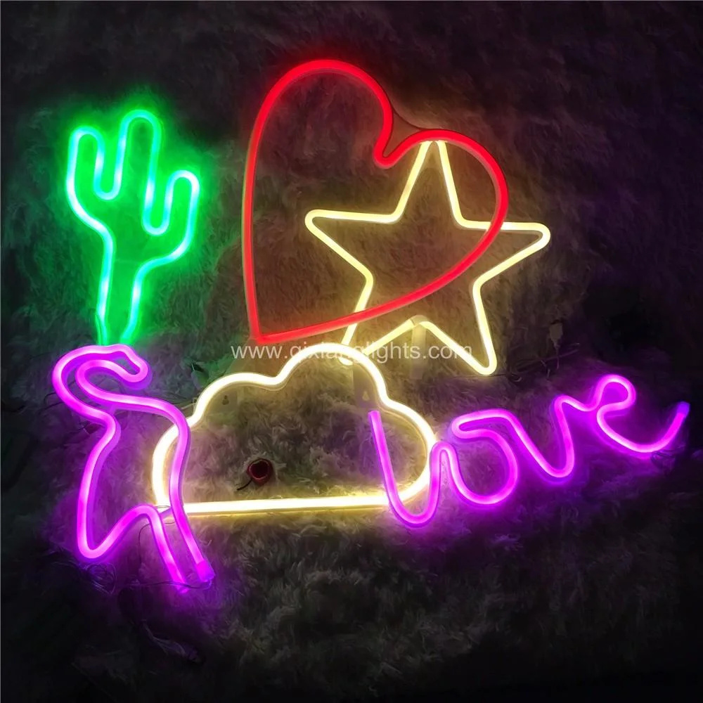 Personalized Battery Powered PVC Luces LED De Rebow Neon Signs PARA Habitacion