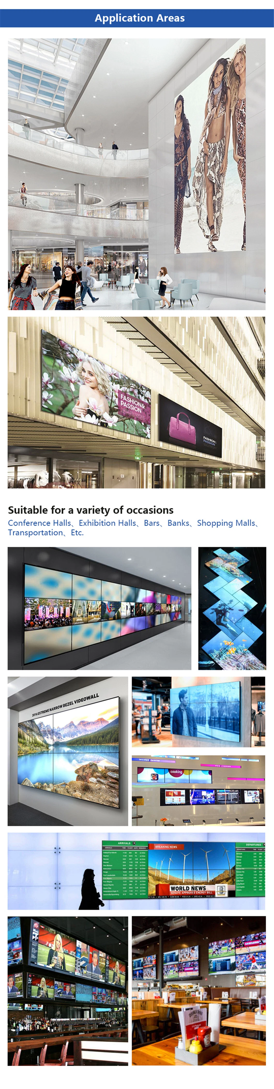 46 55 Inch 4K HDMI Videowall Controller Set 2X3 3X3 Procesador TV Mount Bracket Vertical Advertising Screens LCD Video Wall Digital Display Screen Price