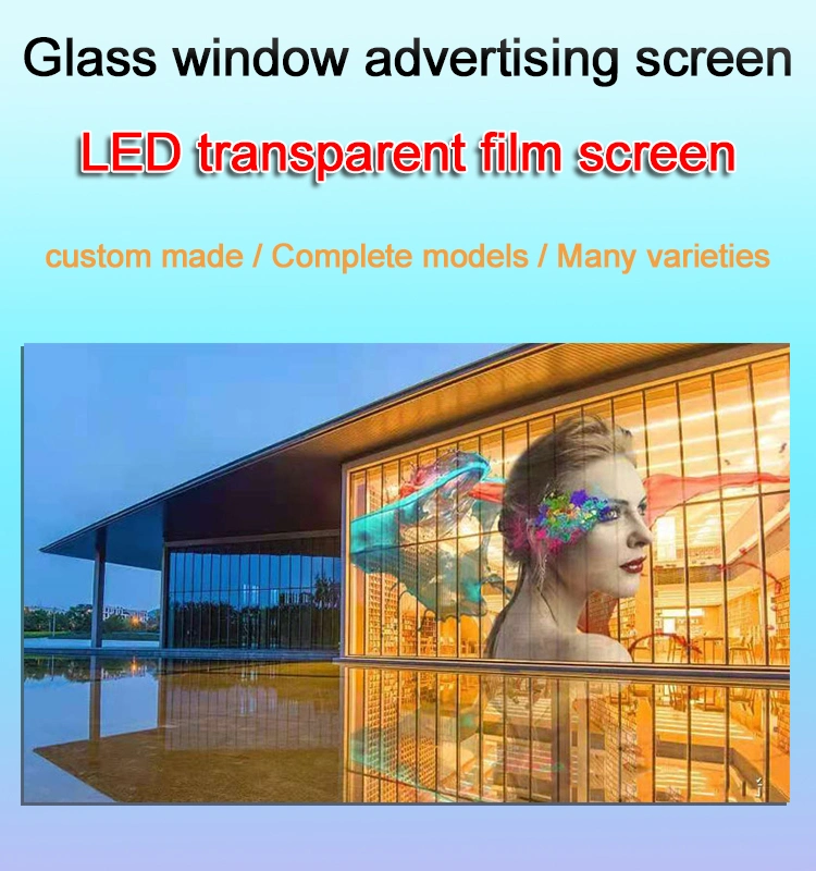 Ultra Thin Indoor Glass Window Transparent LED Flexible Transparent Film Display