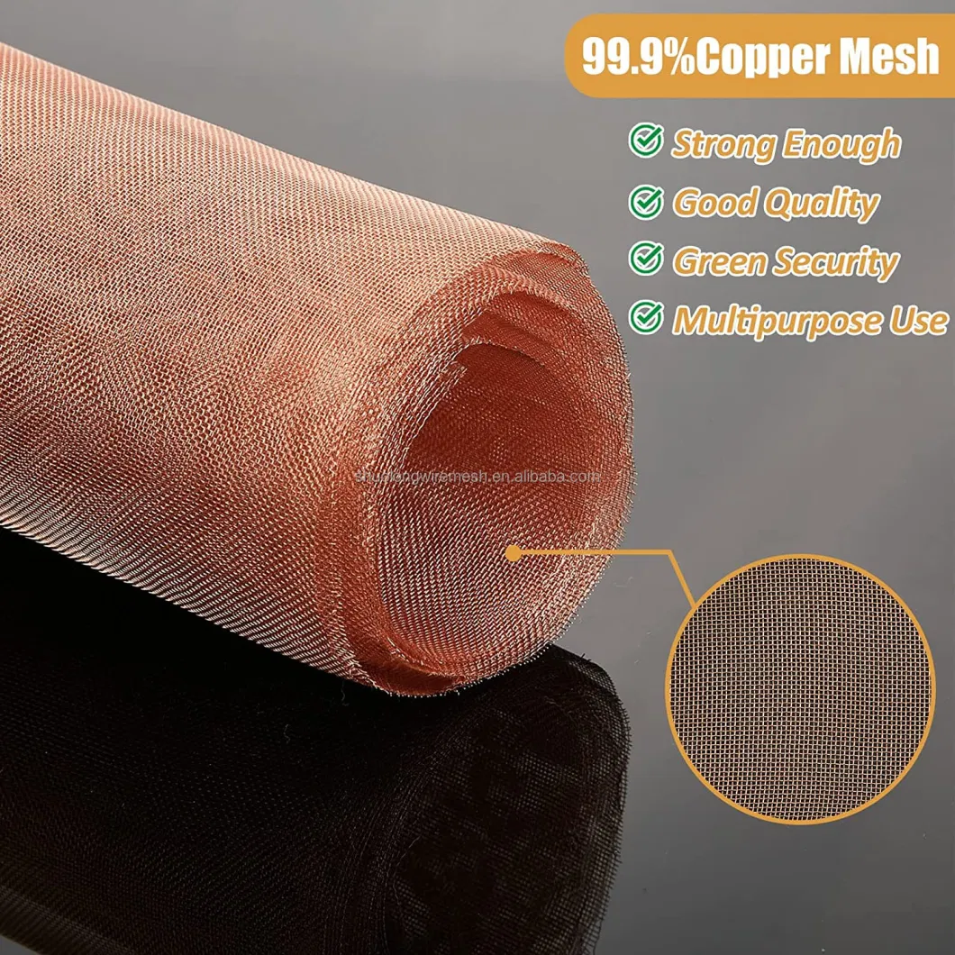 Faraday Cage Red Copper Wire Shielding Fabric Mesh Screen