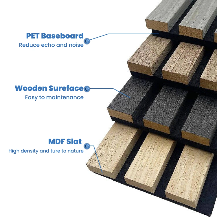 PVC Wood MDF Acoustic Wall Panel LED Light Acoustic Wood Panel