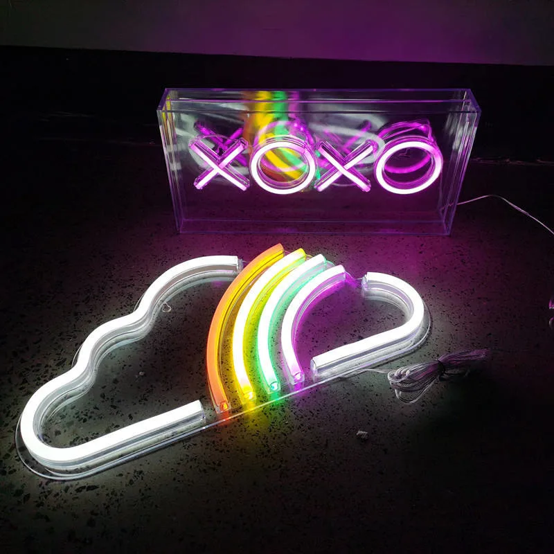 Personalized Battery Powered PVC Luces LED De Rebow Neon Signs PARA Habitacion