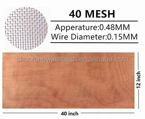 Faraday Cage Red Copper Wire Shielding Fabric Mesh Screen