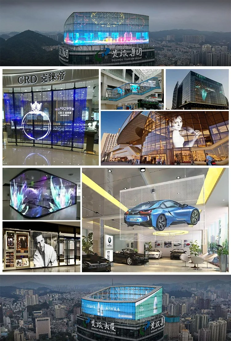 Ultra Thin Indoor Glass Window Transparent LED Flexible Transparent Film Display