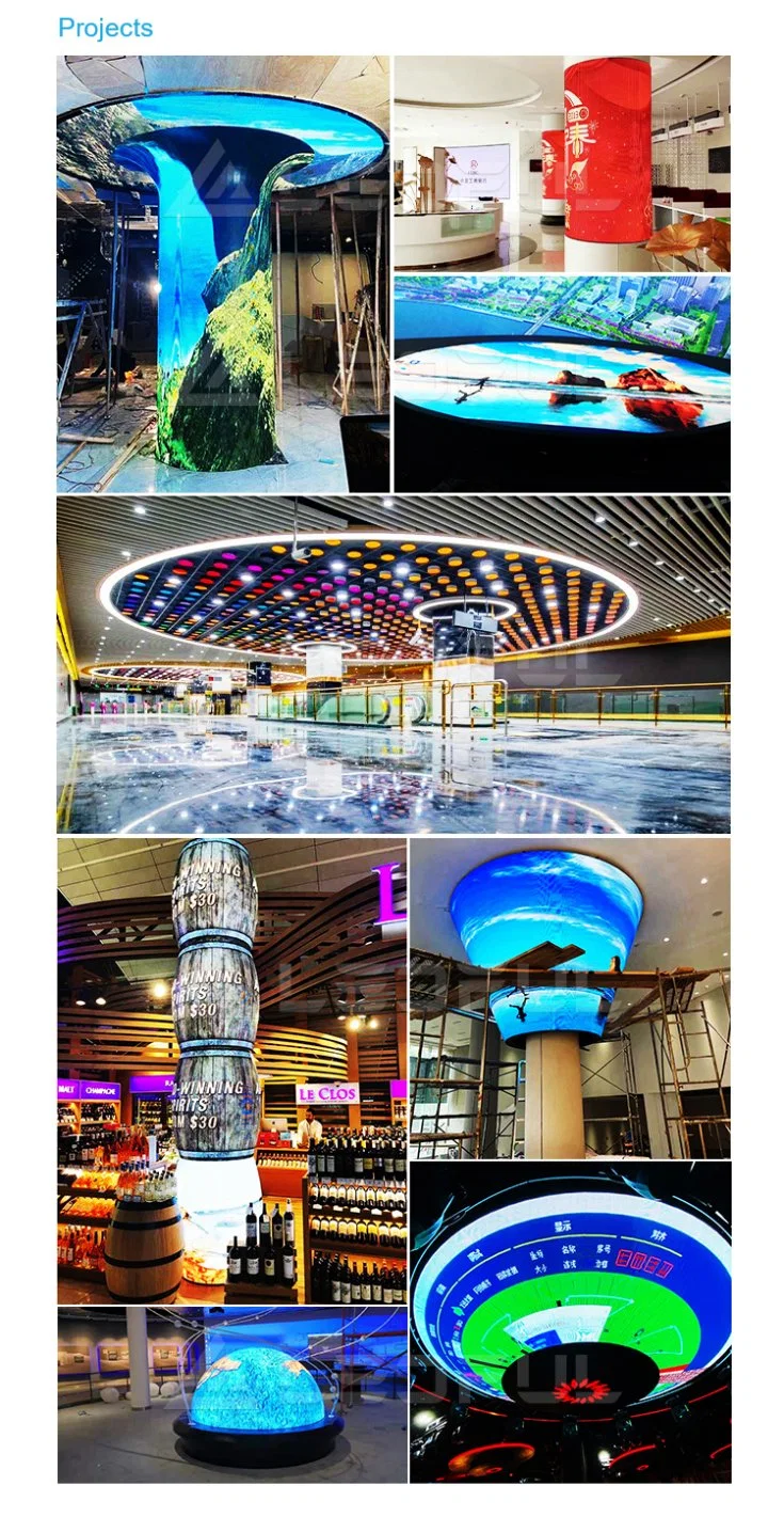 Waterproof Indoor Outdoor Full Color SMD Flexible LED Videowall Display Soft Module Bendable Flex Screen Curve LED Display (P1.25 P1.5 P1.6 P1.8 P2 P2.5 P3 P4)