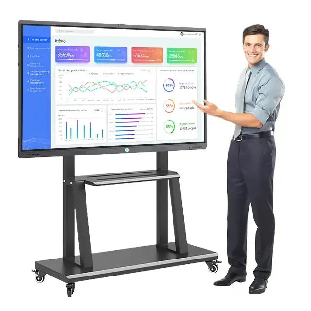 Full Color 16: 9 TV Screen Board All-in-One Screen for Meeting Room Movable LED Conference TV