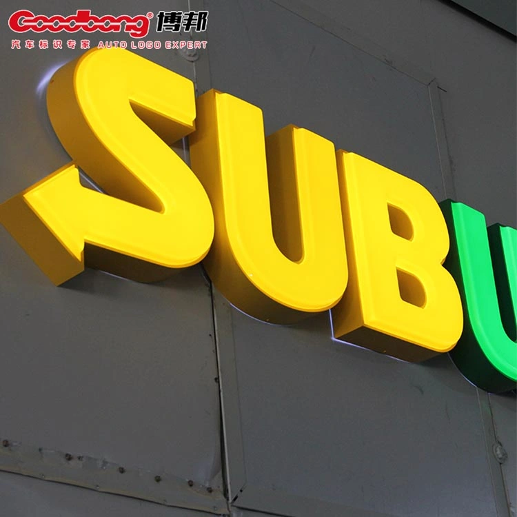 Front Lit Acrylic Advertising Electronic Signs Illuminated Wall 3D LED Channel Halo Lettering Sign