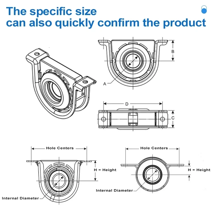 Truck Accessories Rubber Driveshaft Center Support Bearing for Ford/Gmc