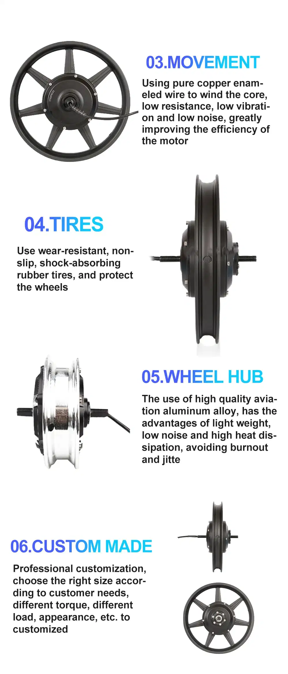 14 Inch 24/36/48V 250-350W Brushless Electric Scooter Bicycle Front Rear Drive Hub Motor Wheel