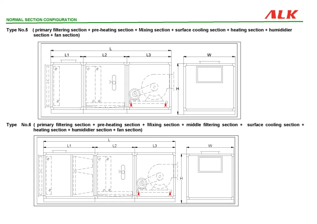 Modular Fresh Clean Medical Industrial Commercial Central Cabinet Horizontal Vertical Recovery HVAC Ahu Conditioning Dx Hrv Type HEPA Air Handling Unit for Vrf