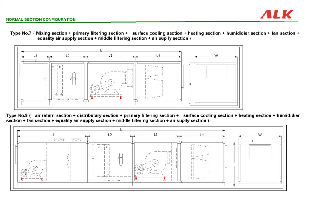 Modular Fresh Clean Medical Industrial Commercial Central Cabinet Horizontal Vertical Recovery HVAC Ahu Conditioning Dx Hrv Type HEPA Air Handling Unit for Vrf