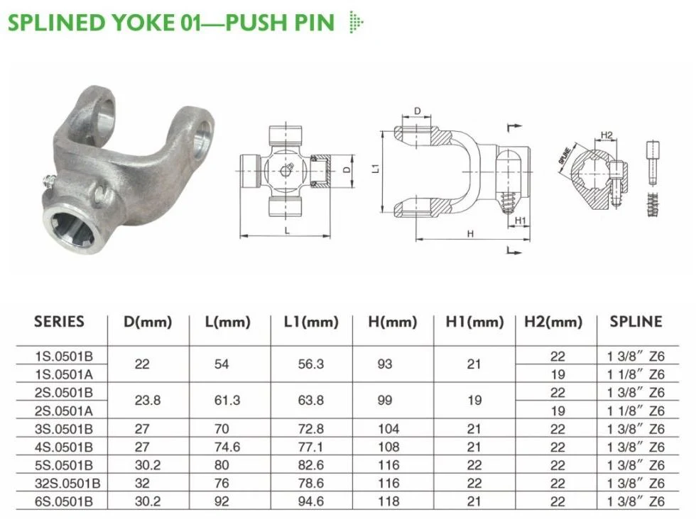 High-Quality Steel Cardan Pto Shaft with Driveline Splines and Yoke Tube