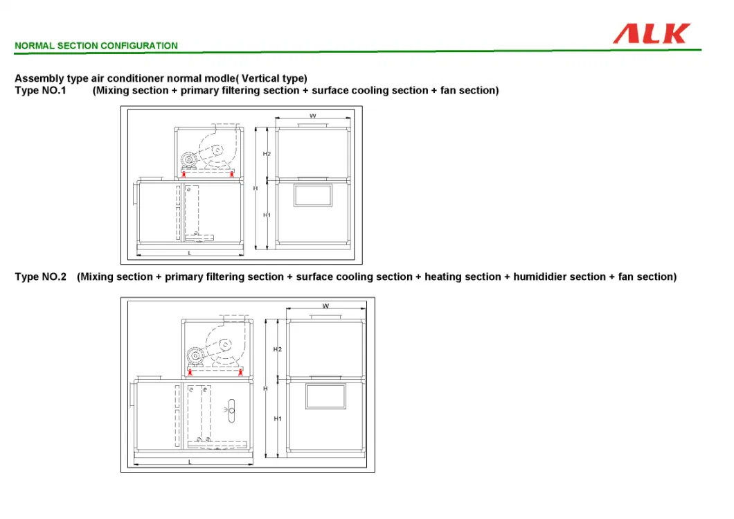 Modular Fresh Clean Medical Industrial Commercial Central Cabinet Horizontal Vertical Recovery HVAC Ahu Conditioning Dx Hrv Type HEPA Air Handling Unit for Vrf