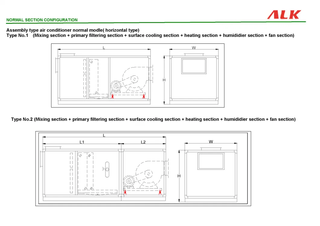 Modular Fresh Clean Medical Industrial Commercial Central Cabinet Horizontal Vertical Recovery HVAC Ahu Conditioning Dx Hrv Type HEPA Air Handling Unit for Vrf