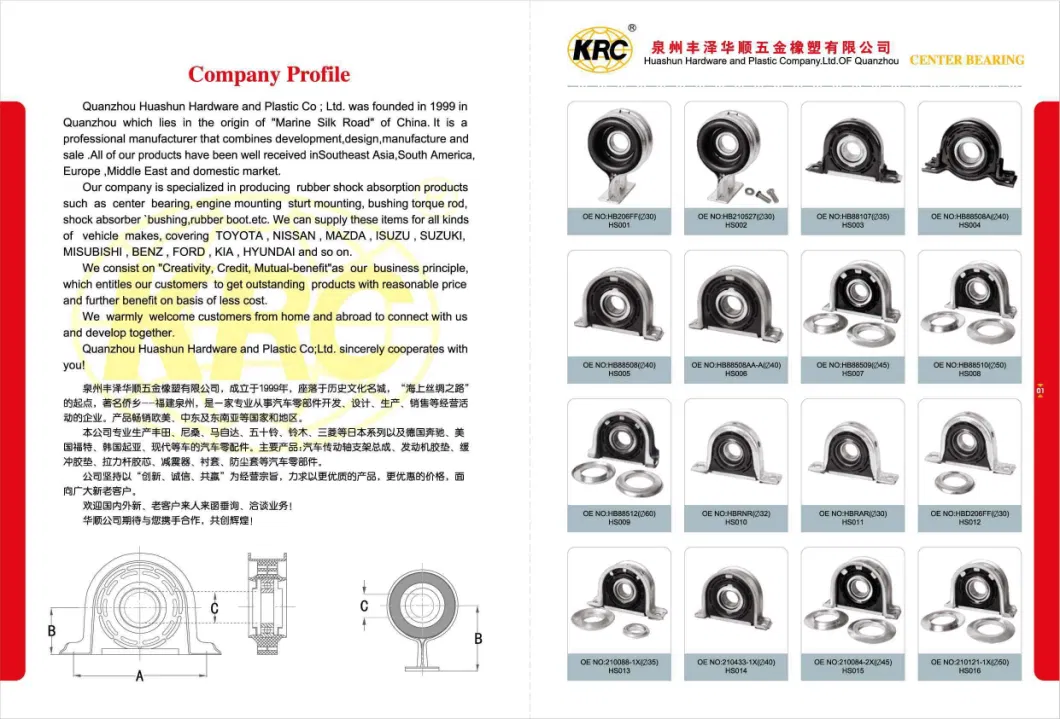 Hb88512 Truck Center Bearing Drive Shaft Center Support Bearing