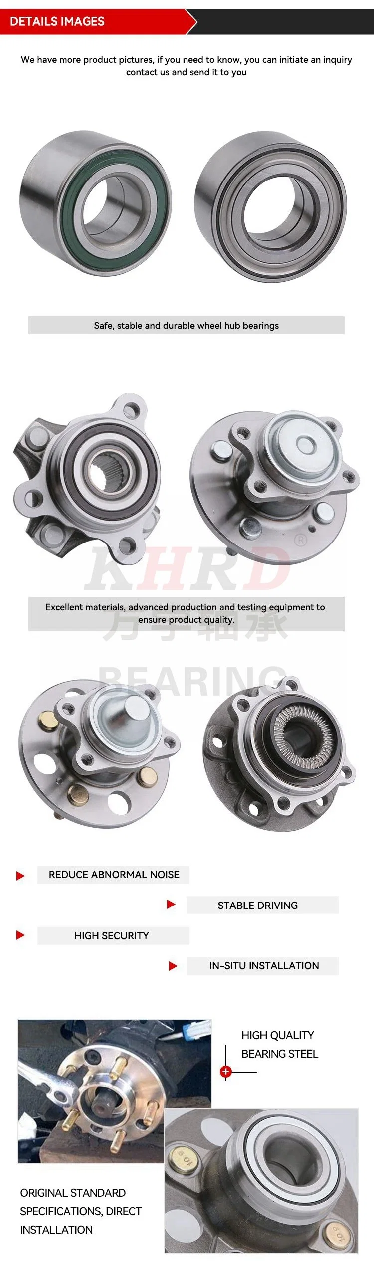 High Quality Automotive Truck Car Spare Parts Chrome Steel Rolling Mill Bearing KHRD Brand Bar-0213 Wheel Hub Bearing Units