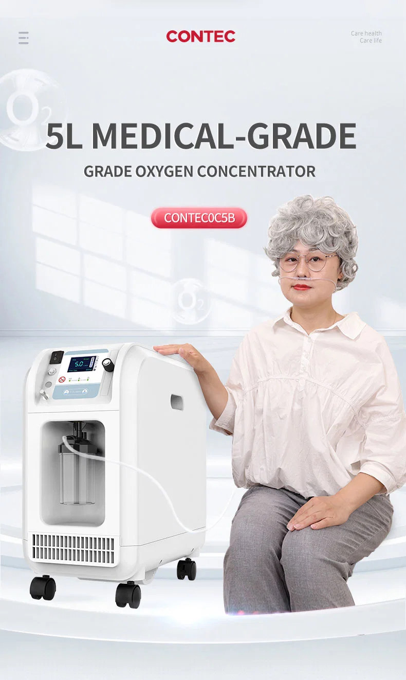 Contec Factory Medical Equipment 5L Portable Oxygen Concentrator with CE