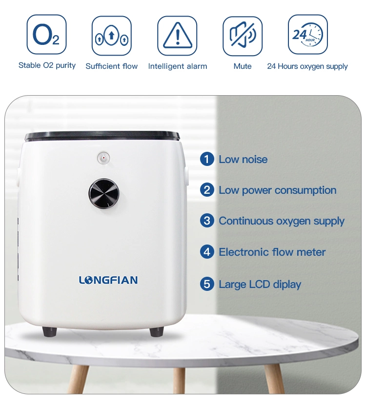 Hospital Equipment Homecare Mini 7L Portable Battery Oxygen Concentrator