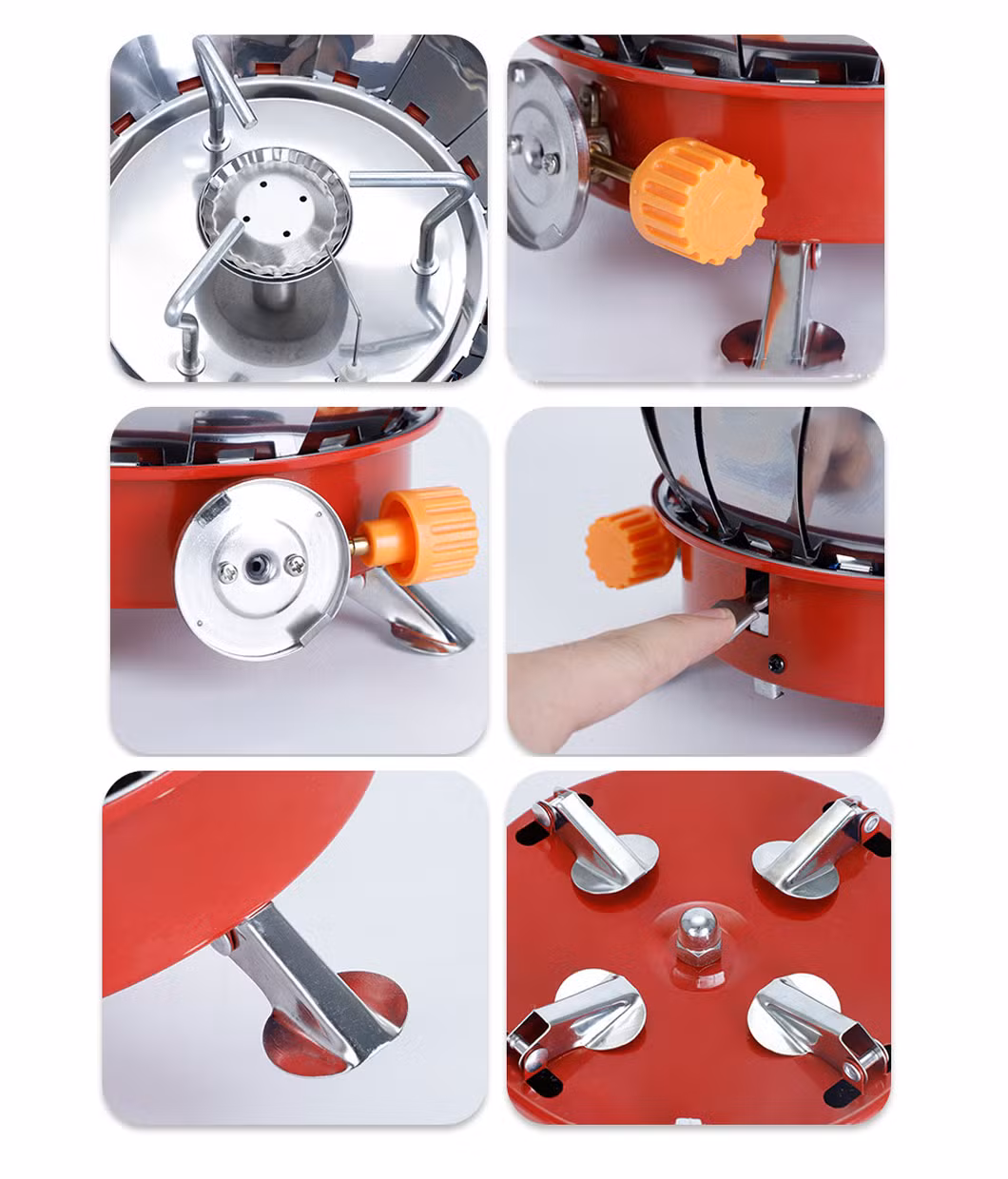 Outdoor Camping Stove Portable Snap-Type Lotus Burner Gas Cooking Stoves for Travelling Hiking Picnics