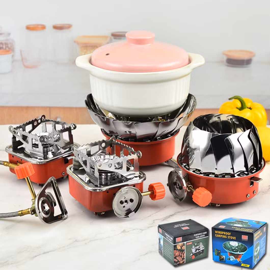 Outdoor Camping Stove Portable Snap-Type Lotus Burner Gas Cooking Stoves for Travelling Hiking Picnics