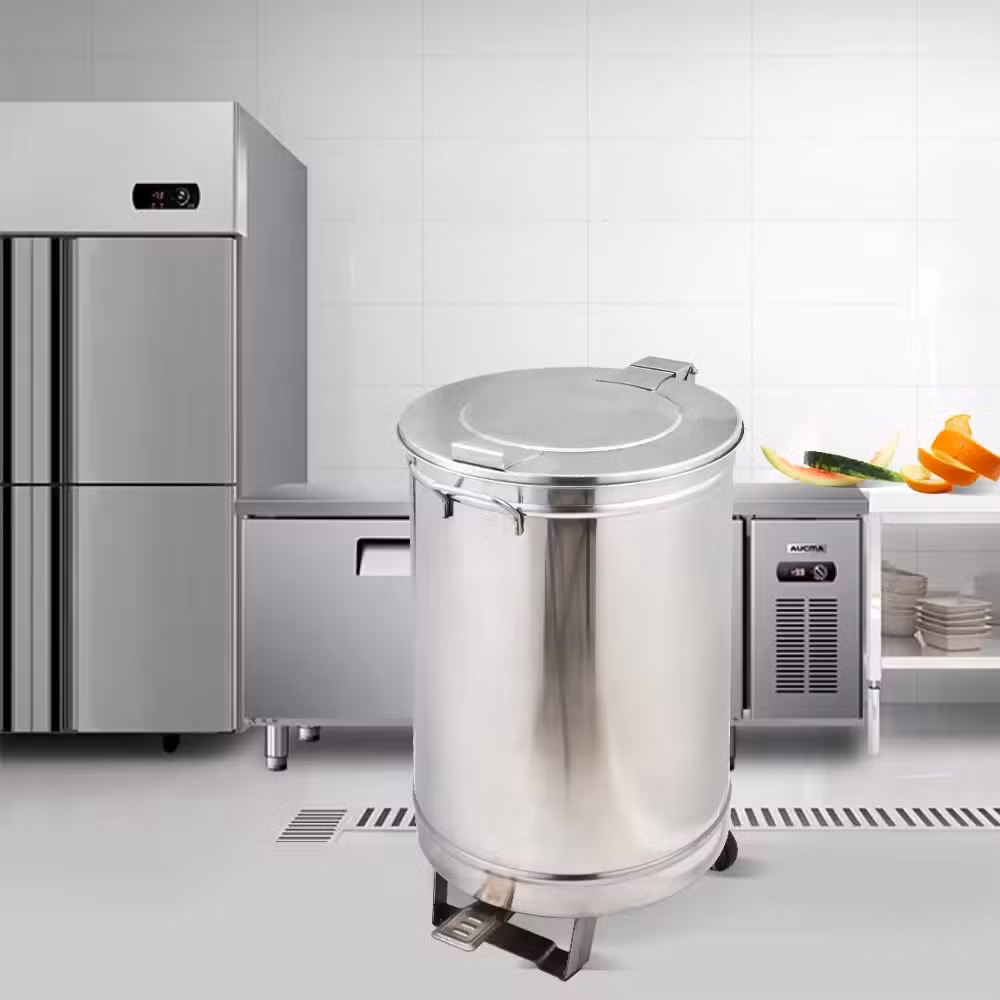 Durable Stainless Steel Waste Receptacle for Commercial Restaurant Use