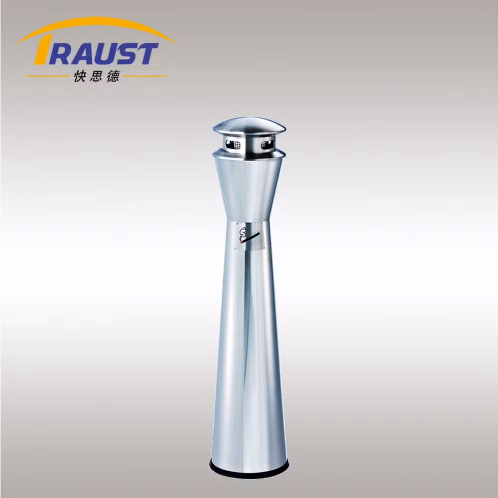 Traust Outdoor Stainless Steel Standing Smokers Metal Ashtray Cigarette Bin Ash Can Ash Receptacle