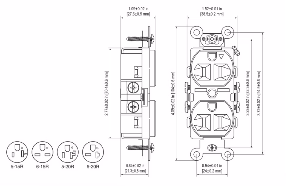 Heavy-Duty Straight Blade Devices, Commercial/Industrial Grade, Isolated Ground GFCI Duplex Receptacle