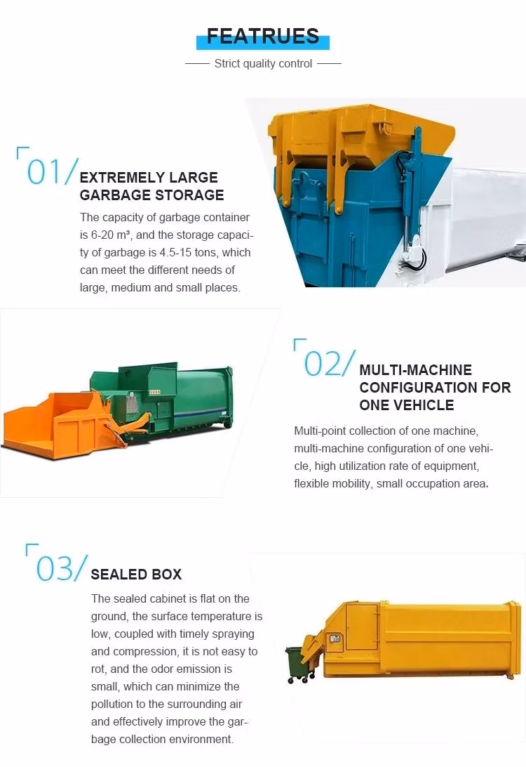 Exported 18cbm Waste Receptacle Garbage Bin Container Rubbish Transfer Station