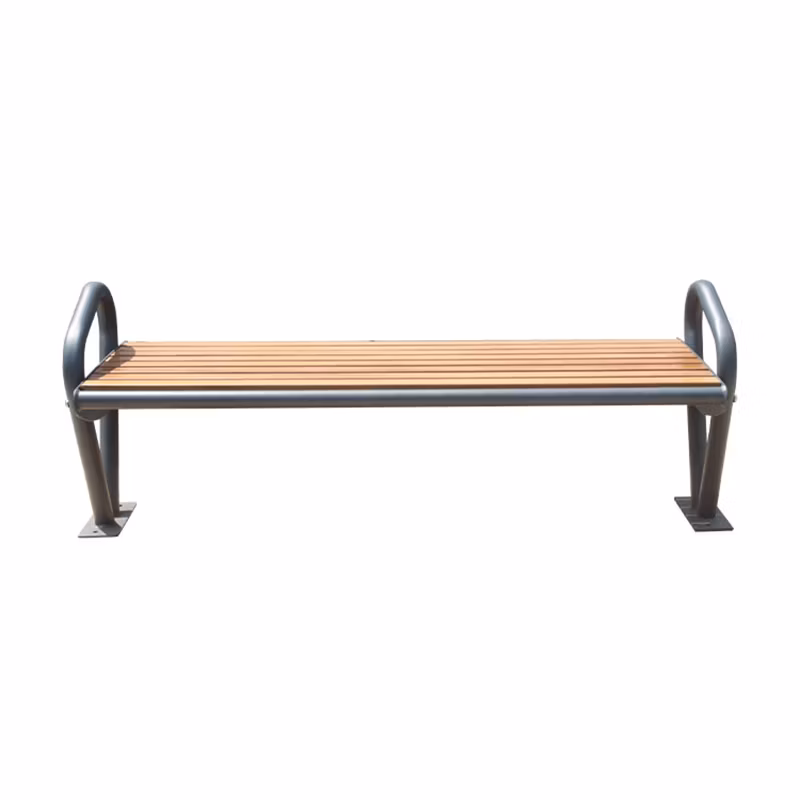 Outdoor Garden Park Furniture Outside MID Century Modern Backless Composite Wood Bench