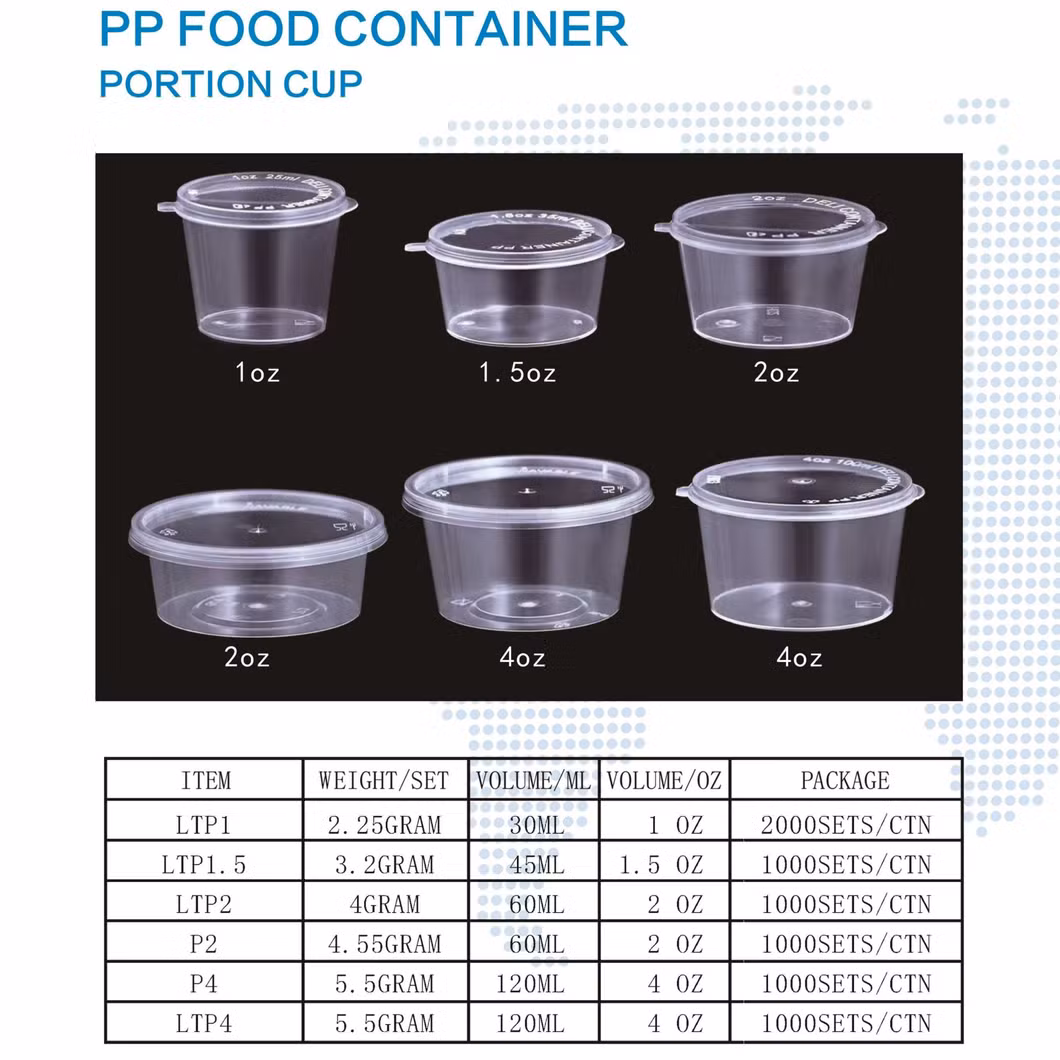 America Biodegradable Food Lunch Box Takeaway Plastic Round Container with Lid